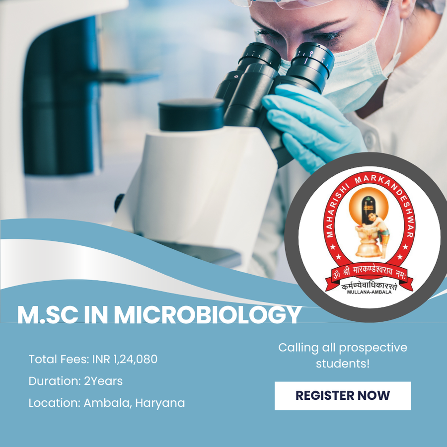 M.Sc in Microbiology at Maharishi Markandeshwar (Deemed To Be University), Ambala